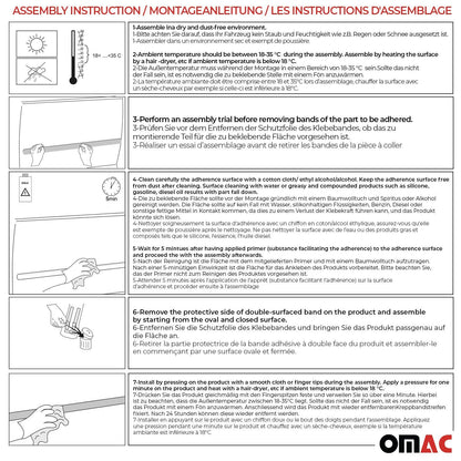 OMAC Side Door Molding Trim for Honda Civic 2012-2015 Sedan Steel Silver 4x 34029696131