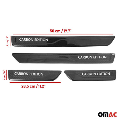 OMAC Door Sill Scuff Plate Scratch Protector for Suzuki Carbon Edition Black 4 Pcs U017116