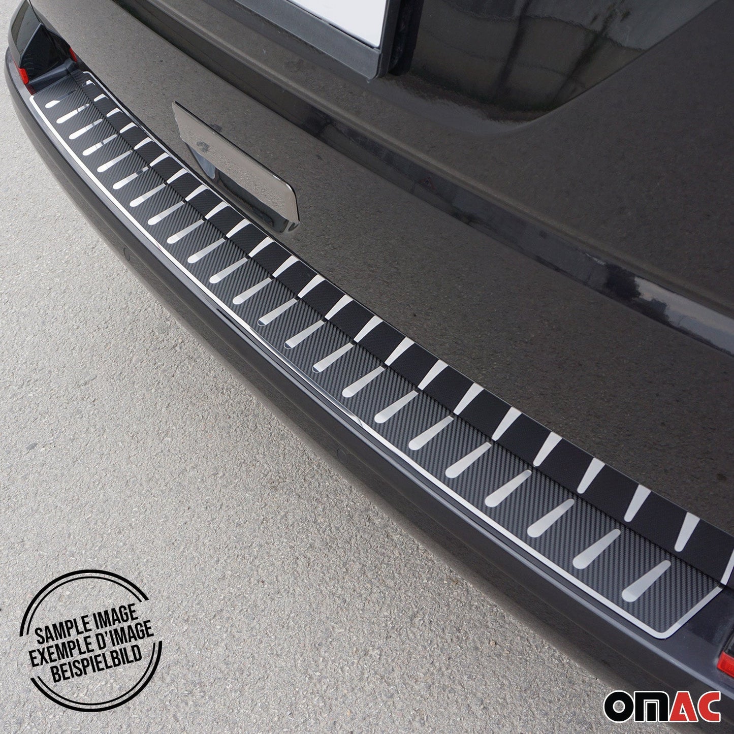 OMAC Fits BMW X3 F25 2011-2017 Carbon Foiled Rear Bumper Guard Trunk Sill Protector 1210093CF