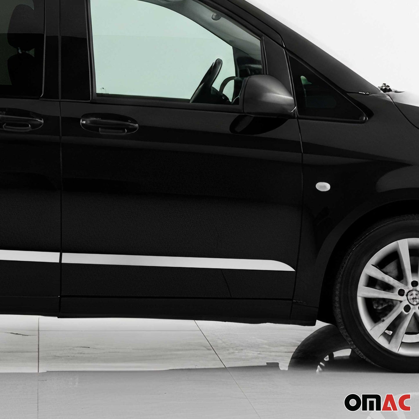 2016-2024 Mercedes Metris L3 Long Side Door Molding Trim Skirt Garnish Stainless Steel 6x