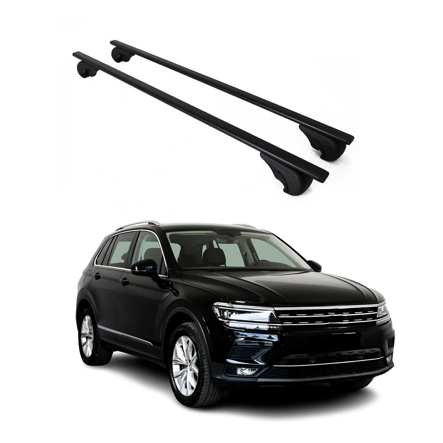 2017-2018 VW Tiguan Limited Roof Rack Cross Bars Black