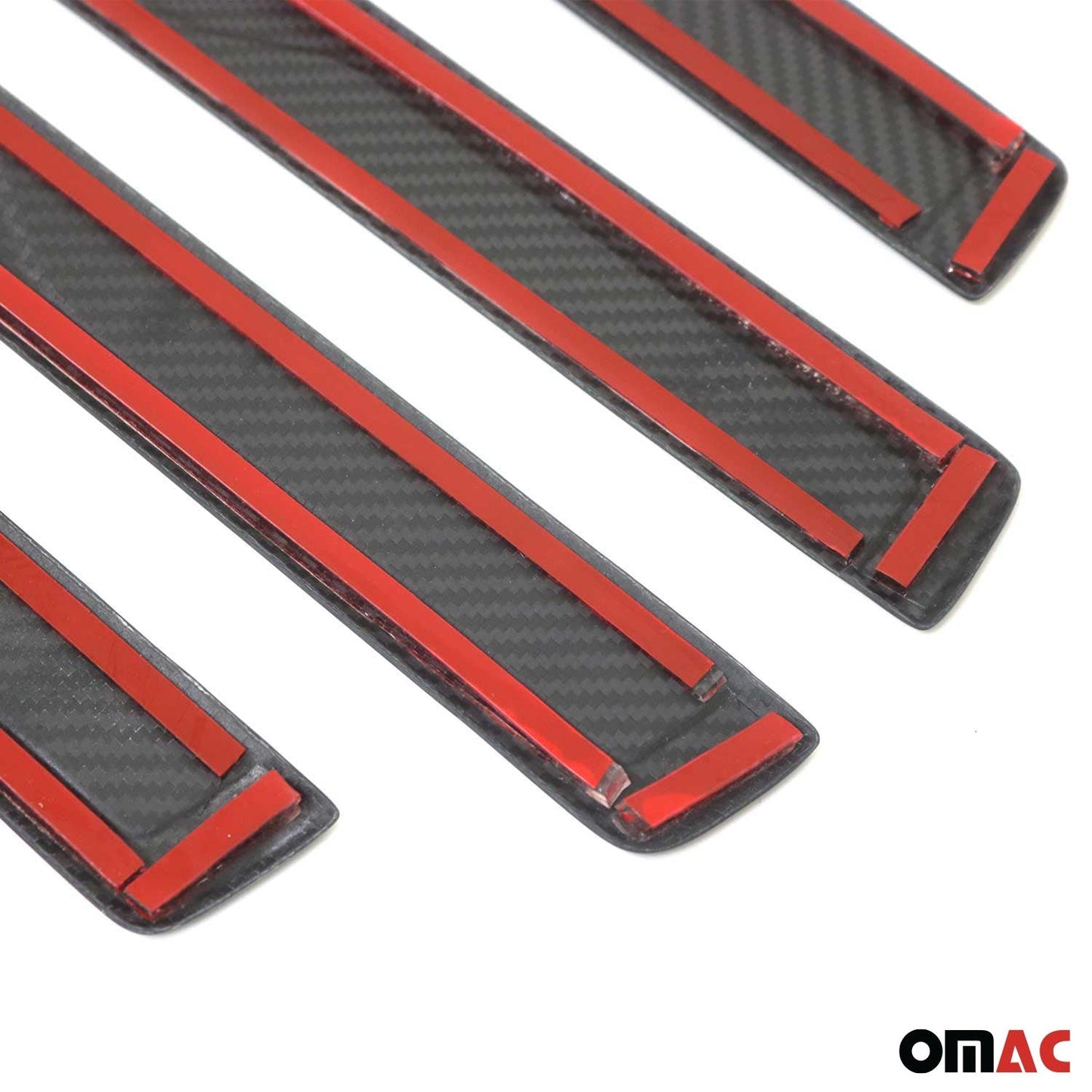 OMAC Car Door Sill Scuff Molding Guard Cover for Mercedes Genuine Carbon Fiber 4x U017105