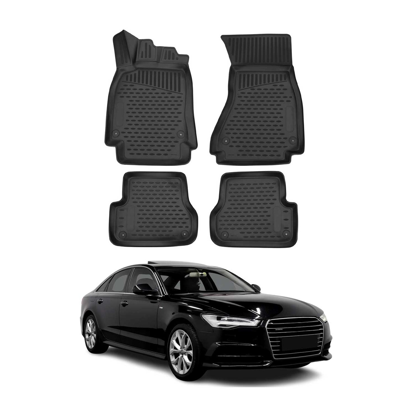 2012-2018 Audi A6 S6 A6 Quattro Floor Mats Liners Full Set All Weather Black