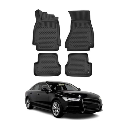 2012-2018 Audi A6 S6 A6 Quattro Floor Mats Liners Full Set All Weather Black