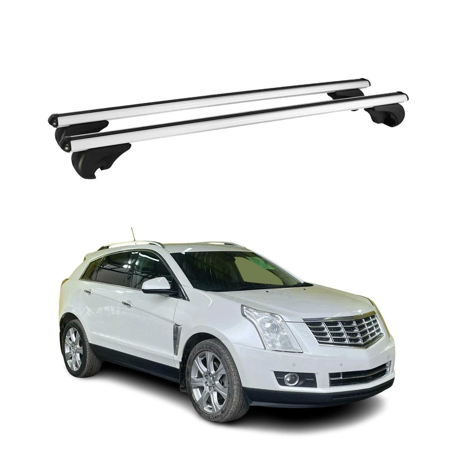 2004-2016 Cadillac SRX Roof Rack Cross Bars Silver