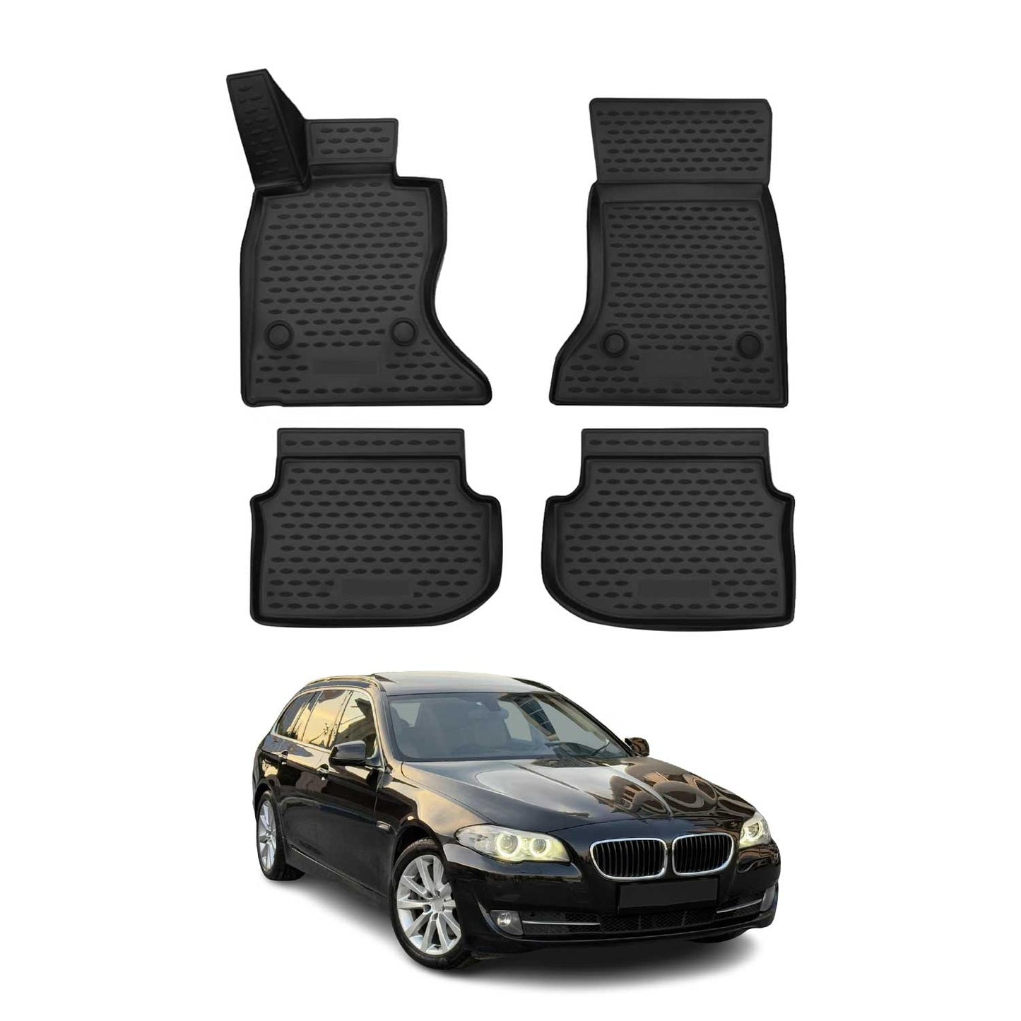 2010-2013 BMW 5 Series GT F07 Floor Mats Liners Full Set All Weather Black