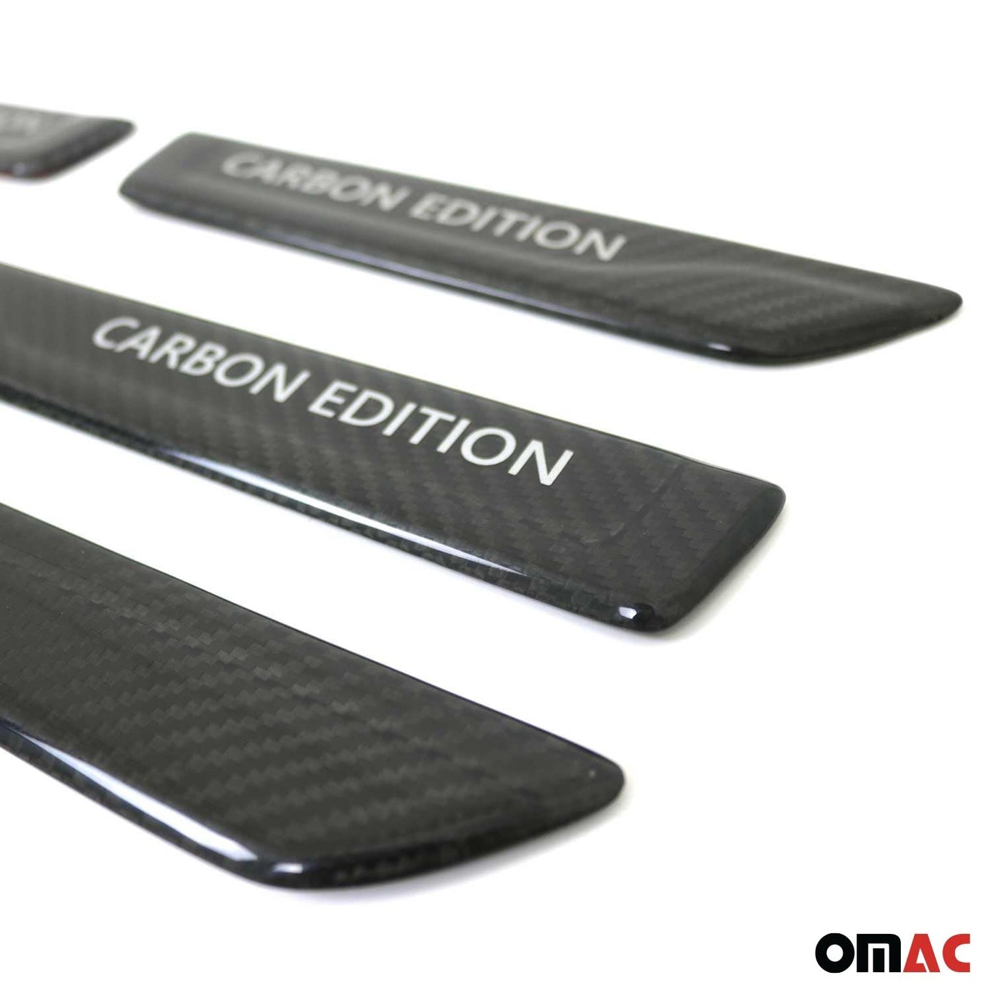 OMAC Door Sill Scuff Plate Scratch Protector for Mitsubishi Carbon Edition Black 4x U017109