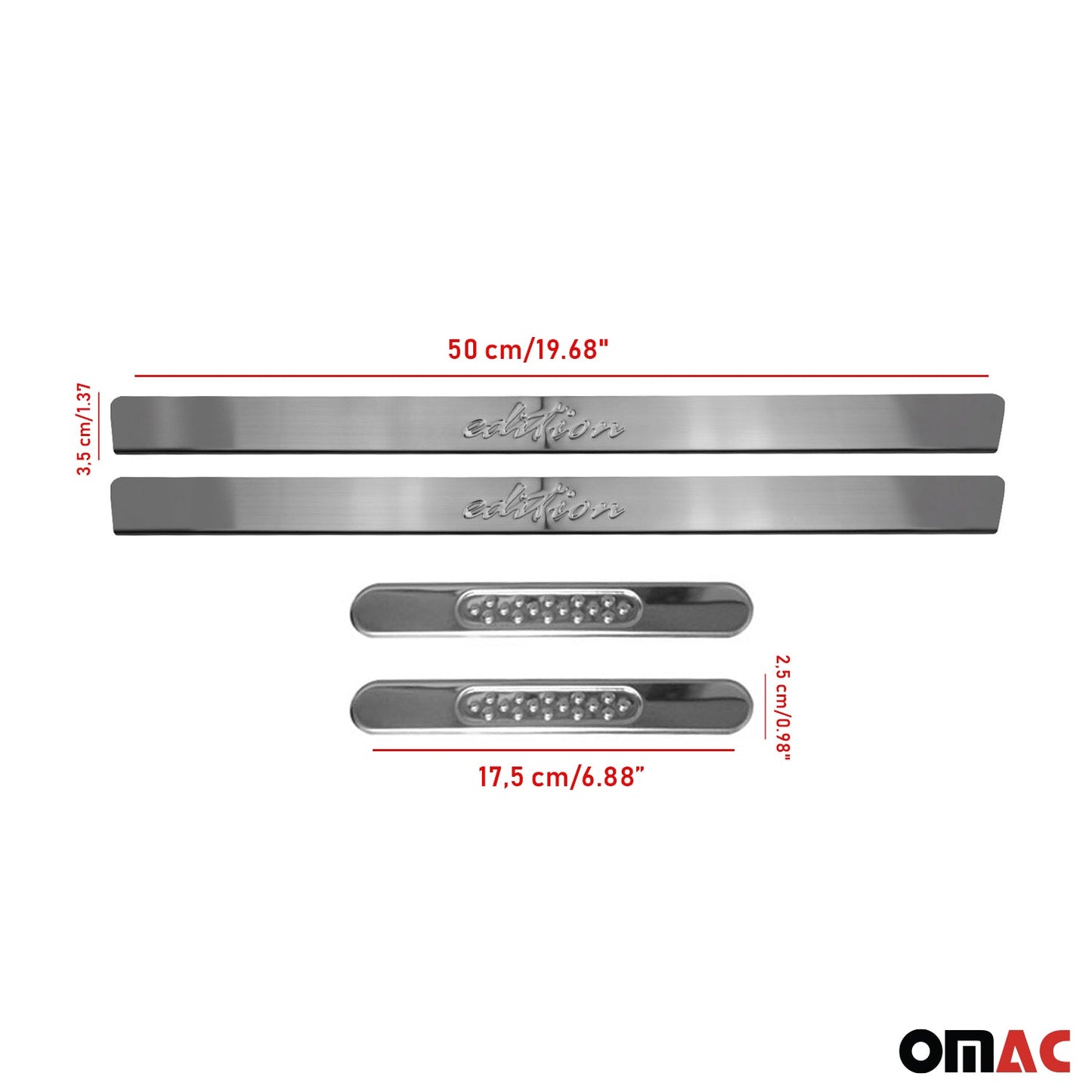 OMAC Door Sill Scuff Plate Scratch Protector for Jeep Grand Cherokee Steel Edition 4x U018928