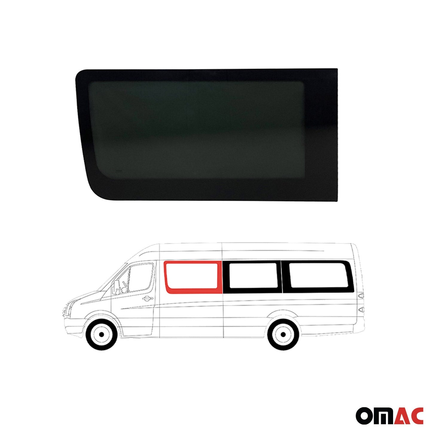 OMAC Window Glass for Mercedes Sprinter 2006-18 Front Right & Left Side Set L2 L3 L4 G002390