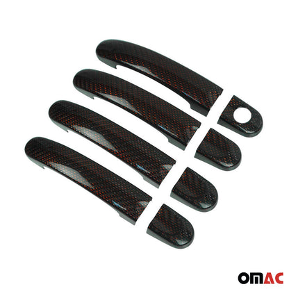 OMAC Car Door Handle Cover Protector for VW T5 T6 Transporter 2003-2021 Carbon Red 8x 7522048CR