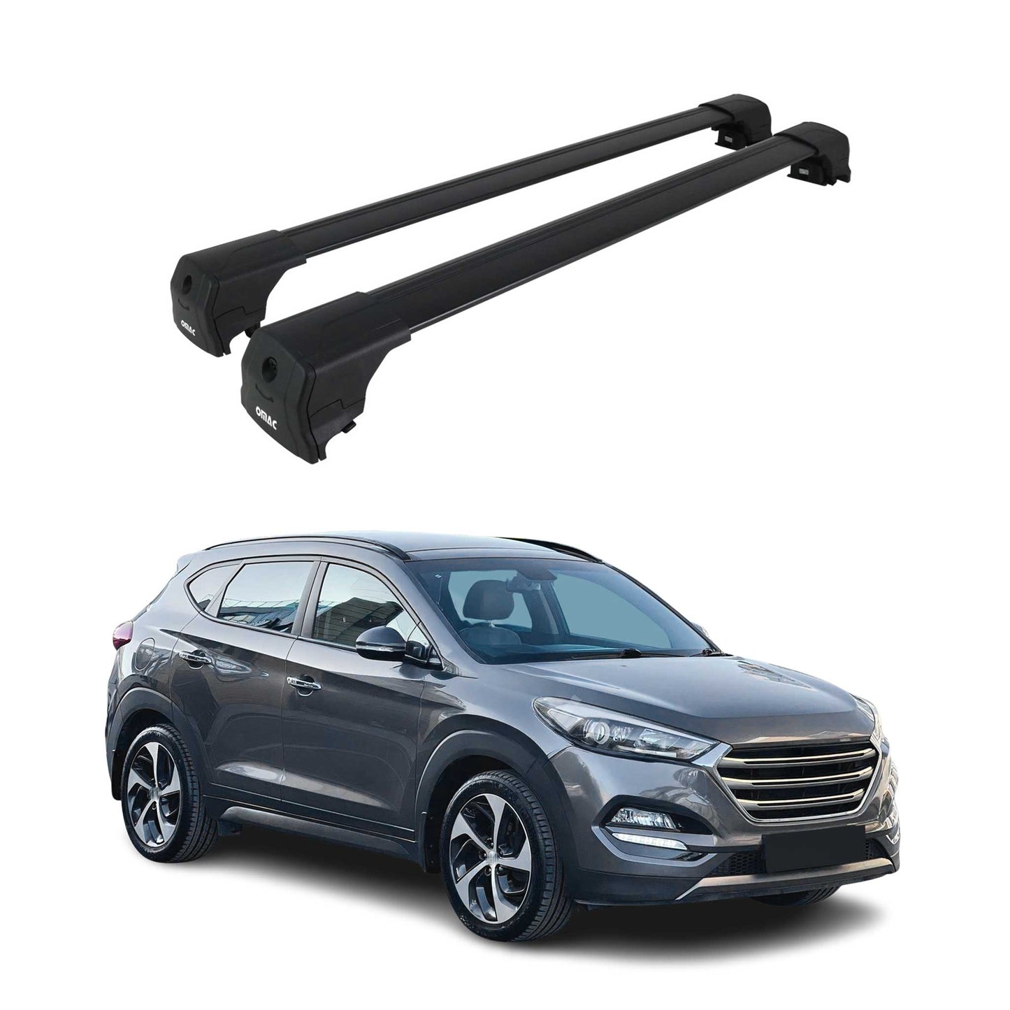 2016-2021 Hyundai Tucson Roof Rack Cross Bars Black
