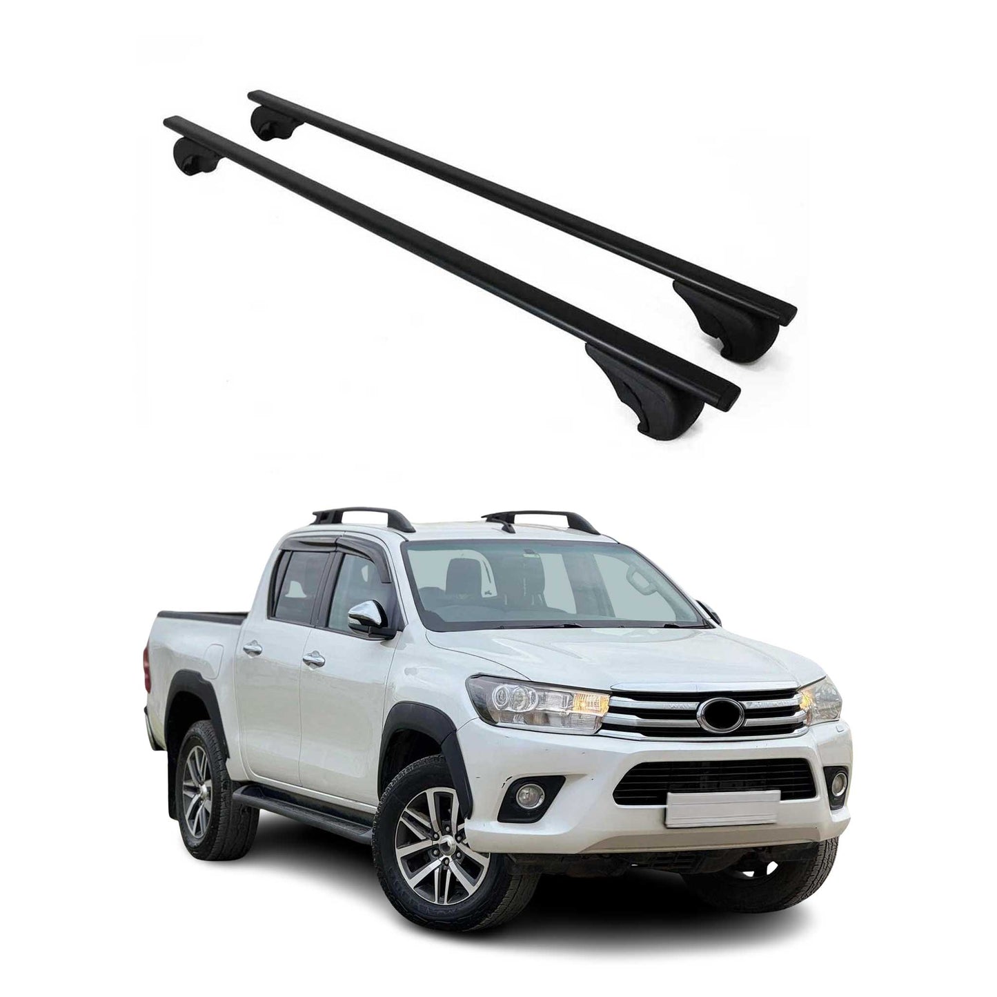 2016-2023 Toyota Hilux Roof Rack Cross Bars Black