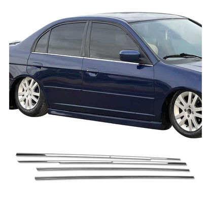 2001-2005 Honda Civic Sedan Window Molding Trim Streamer Stainless Steel