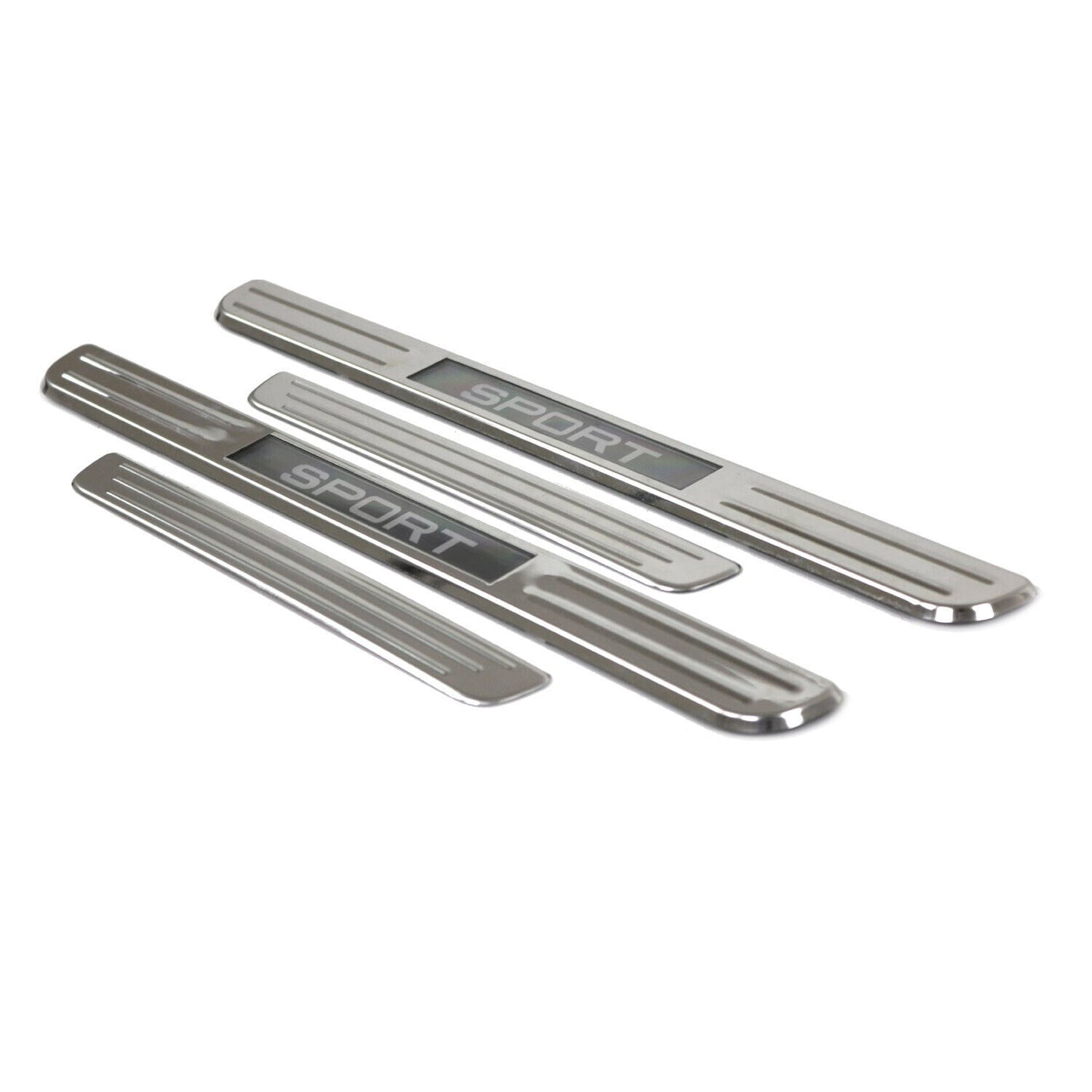 OMAC Door Sill Scuff Plate Illuminated for Ford Fiesta Focus Sport Steel Silver 4 Pcs U016679