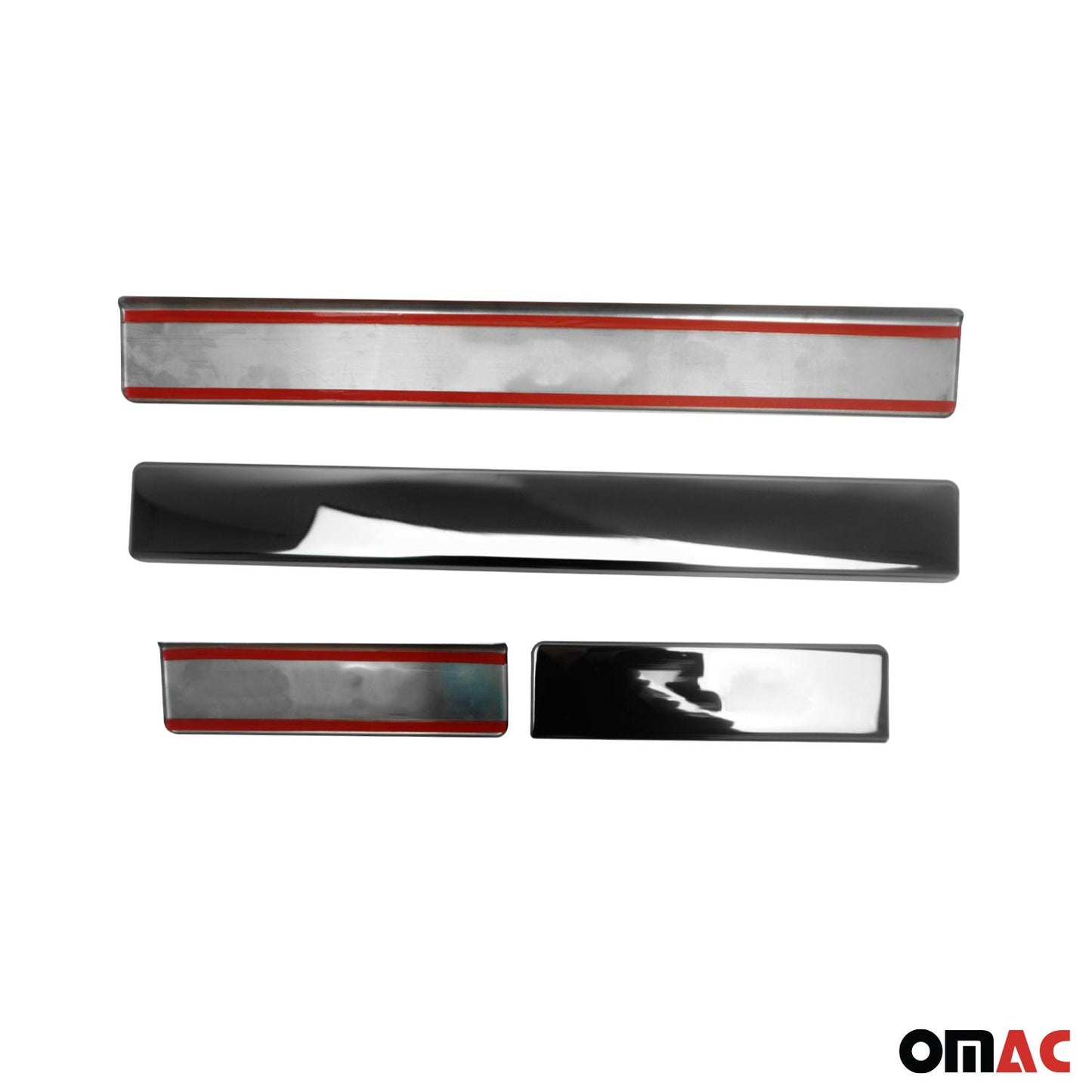 OMAC Door Sill Scuff Plate Scratch Protector for Renault Clio 2012-2018 Steel Dark 4x 6116091B