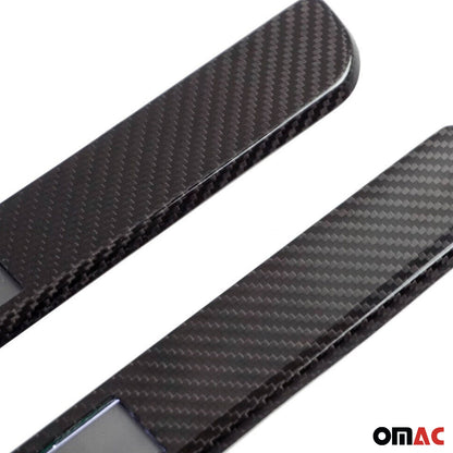 OMAC Door Sill Scuff Plate Illuminated for Dodge Ram Sport Carbon Fiber Black 2 Pcs U014456