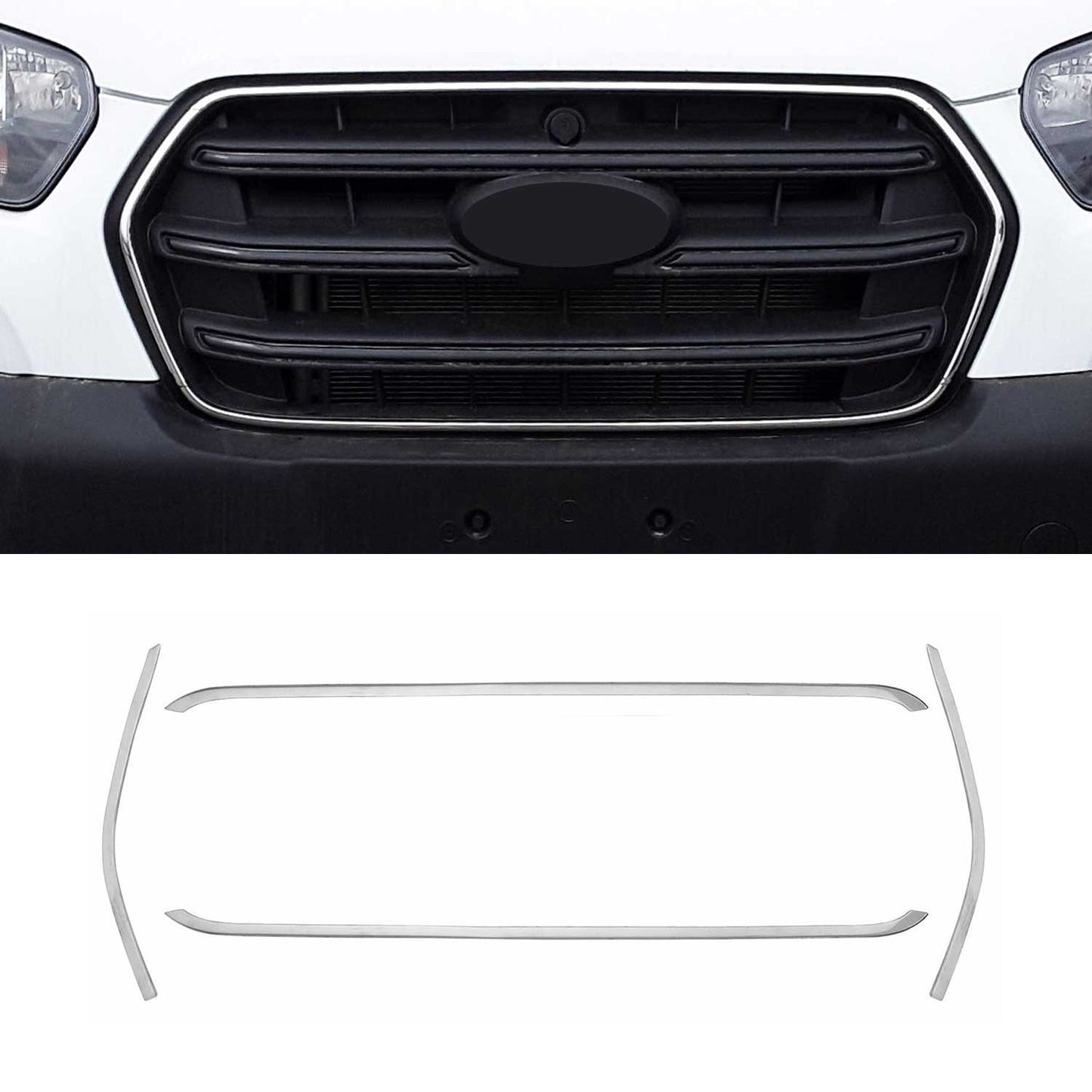 2021-2025 Ford Transit 150 250 350 Front Bumper Grill Trim Molding Stainless Steel 4x