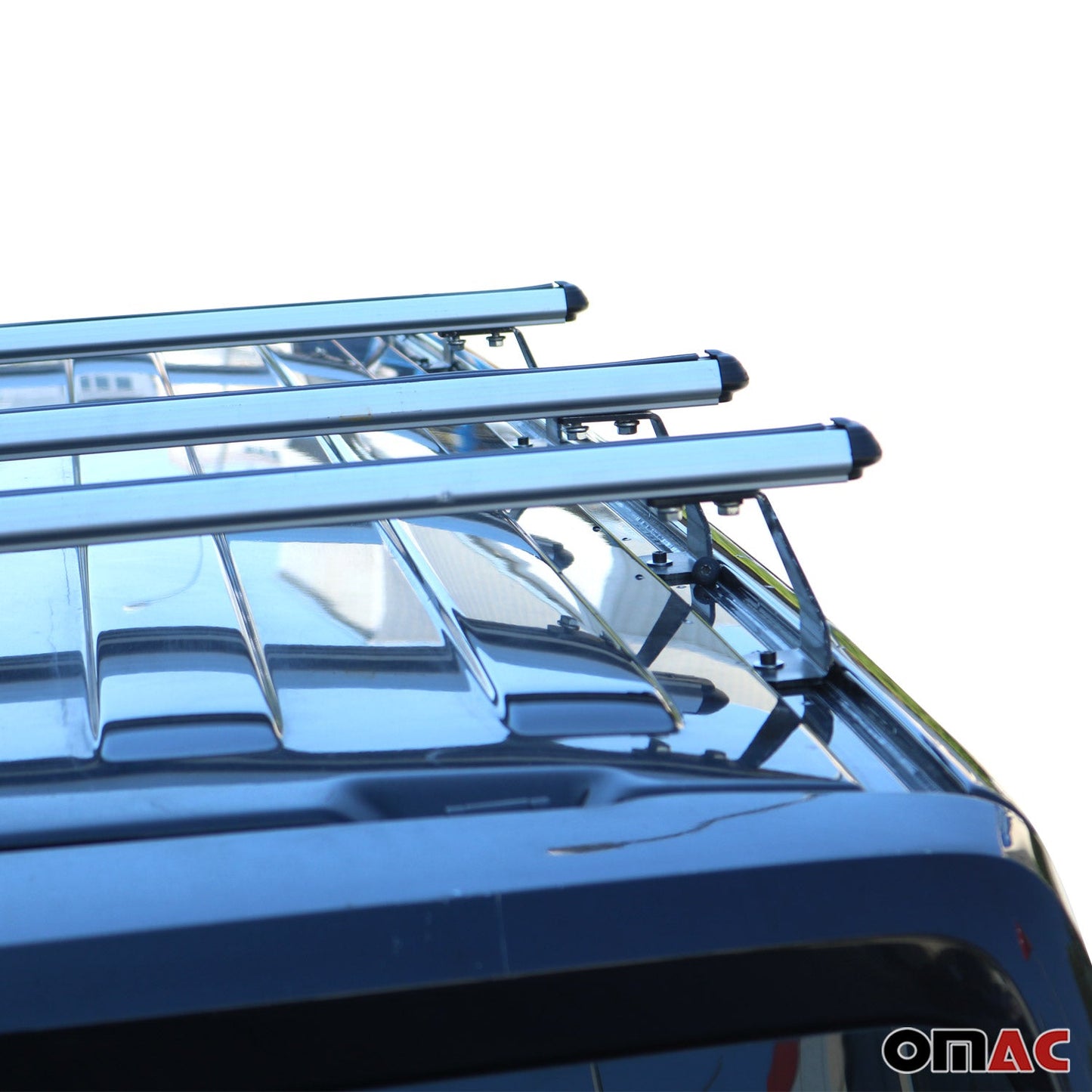 OMAC Trunk Bed Carrier Roof Racks Cross Bars for Nissan NV200 2013-2021 Alu Silver 3x 7566920-3