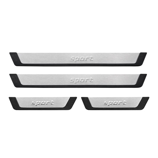 OMAC Door Sill Scuff Plate Scratch Protector for Mazda 5 6 Sport Steel Silver 4 Pcs U013764