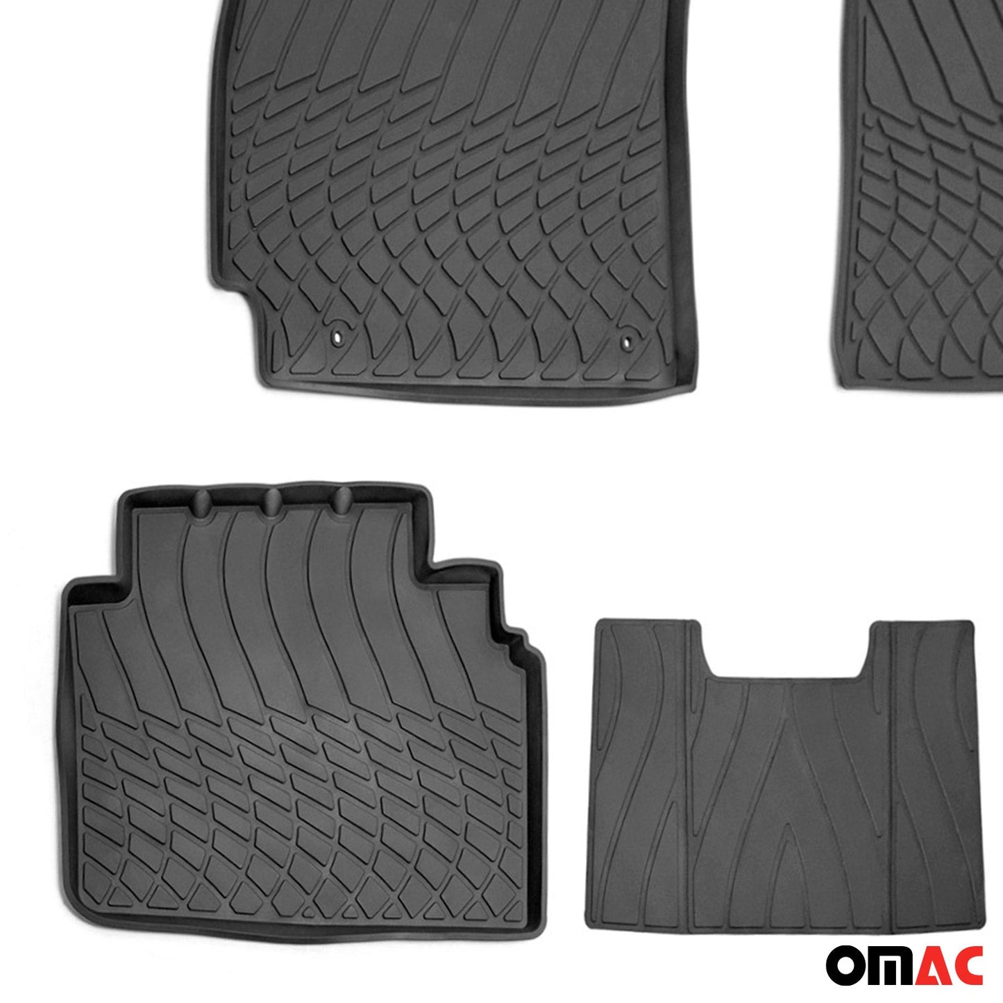 OMAC OMAC Floor Mats Liner for Kia Seltos 2021-2024 Black TPE All-Weather 4 Pcs 4035IM444