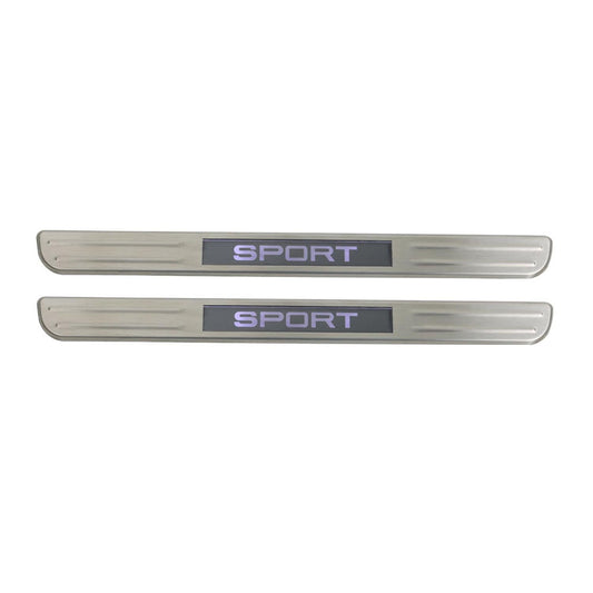 OMAC Door Sill Scuff Plate Illuminated for Mercedes Sprinter Sport Steel Silver 2 Pcs U014710