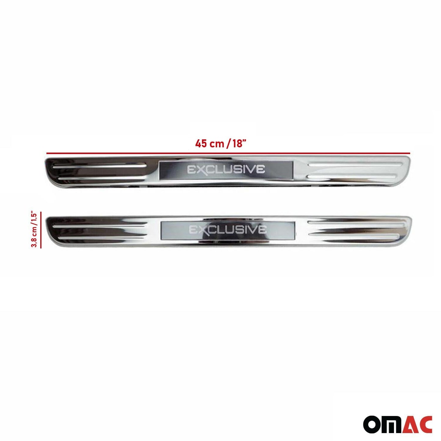 OMAC Door Sill Scuff Plate Scratch Protector for Kia Rio 2012-2017 Exclusive Steel 2x 40189696090LX