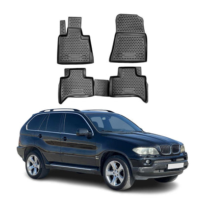 2000-2006 BMW X5 E53 Floor Mats Liners Full Set All Weather Black