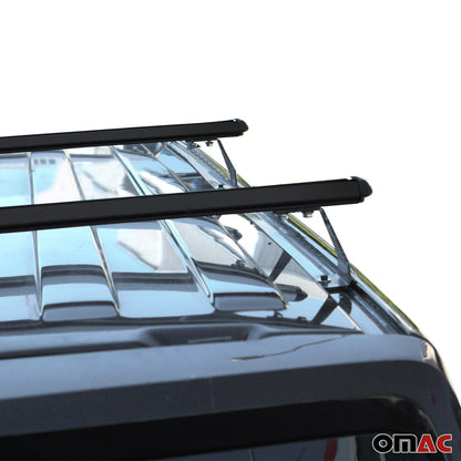 OMAC Trunk Bed Carrier Roof Racks Cross Bars for Nissan NV200 2013-2021 Alu Black 2x 7566920B-2