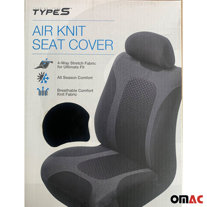 OMAC Air Knit Seat Cover One Size Car Truck Suv Black 96SEATCOVER2