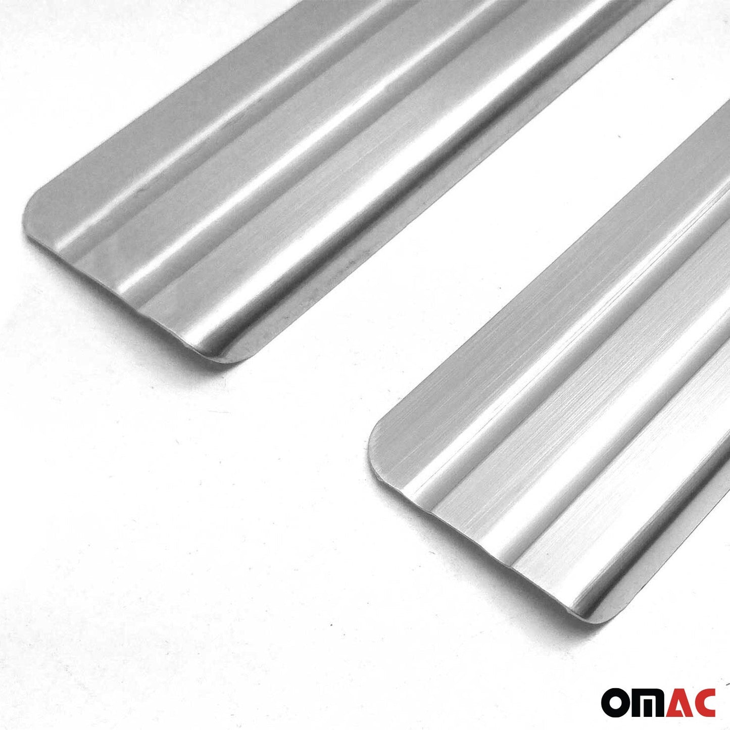 OMAC Door Sill Scuff Plate Scratch Protector for Dodge Ram Exclusive Steel Silver 4x U015442