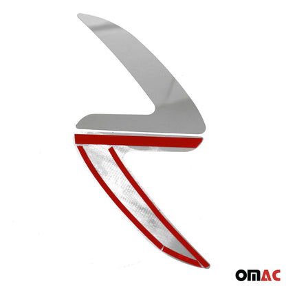 OMAC Side Door Molding Trim Decorative for GMC Stainless Steel Silver 2 Pcs U022684