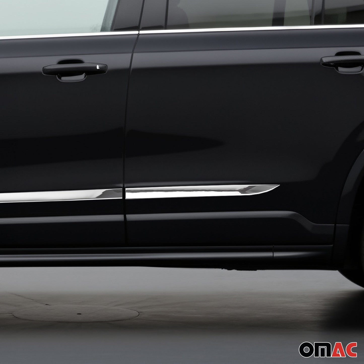 2016-2026 Volvo XC90 Side Door Molding Trim Skirt Garnish Stainless Steel Silver 4 Pcs