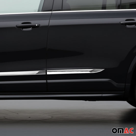 2016-2026 Volvo XC90 Side Door Molding Trim Skirt Garnish Stainless Steel Silver 4 Pcs