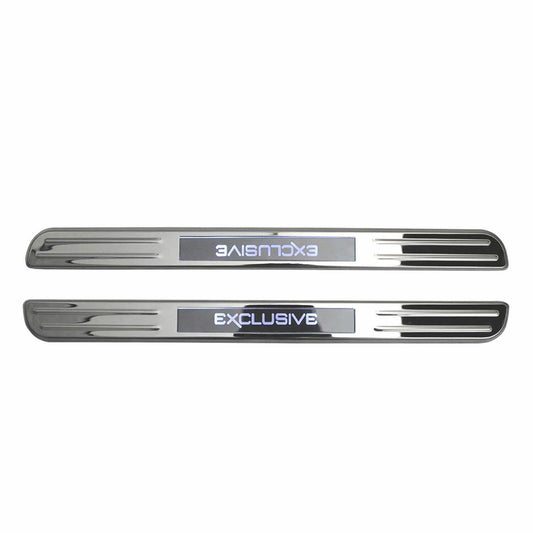 OMAC For Mercedes-Benz SLK Chrome LED Door Sill Cover S.Steel Exclusive 2 Pcs U014607