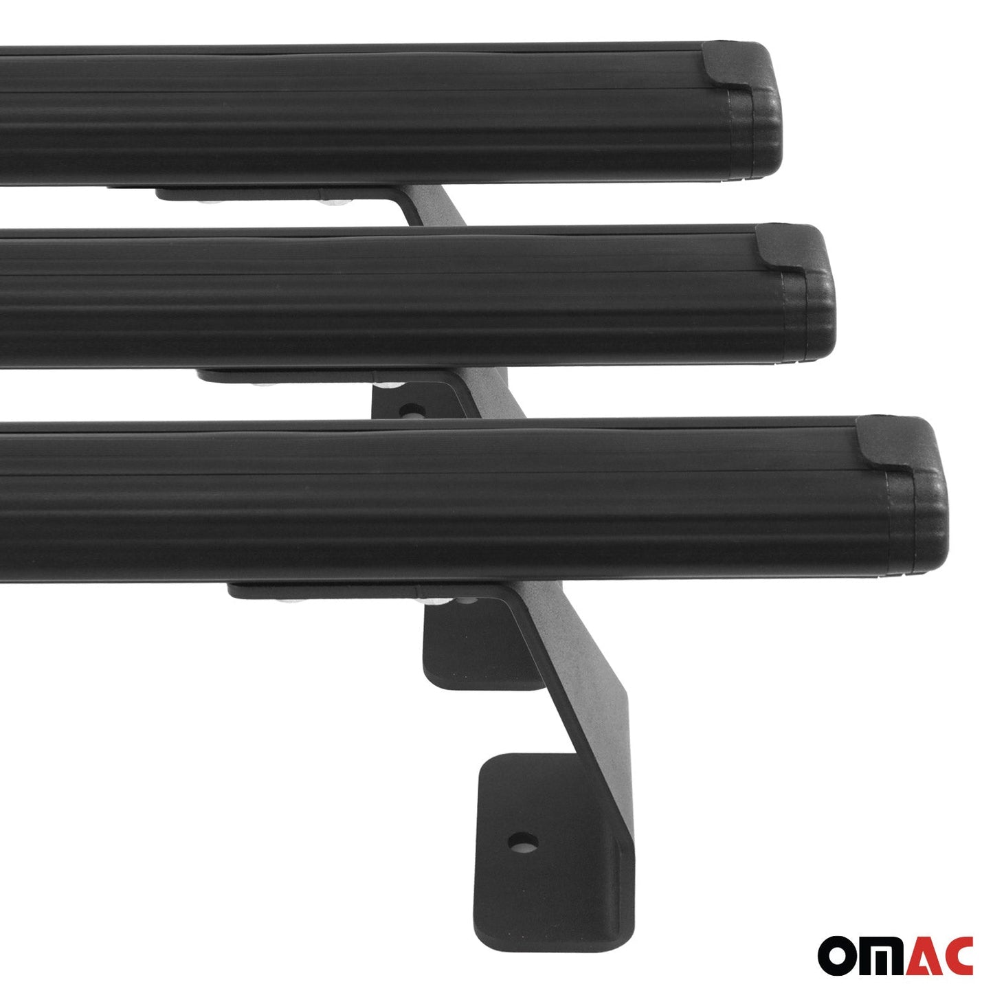 OMAC Trunk Bed Carrier Roof Racks Cross Bars for Nissan NV200 2013-2021 Alu Black 3x 7566920B-3