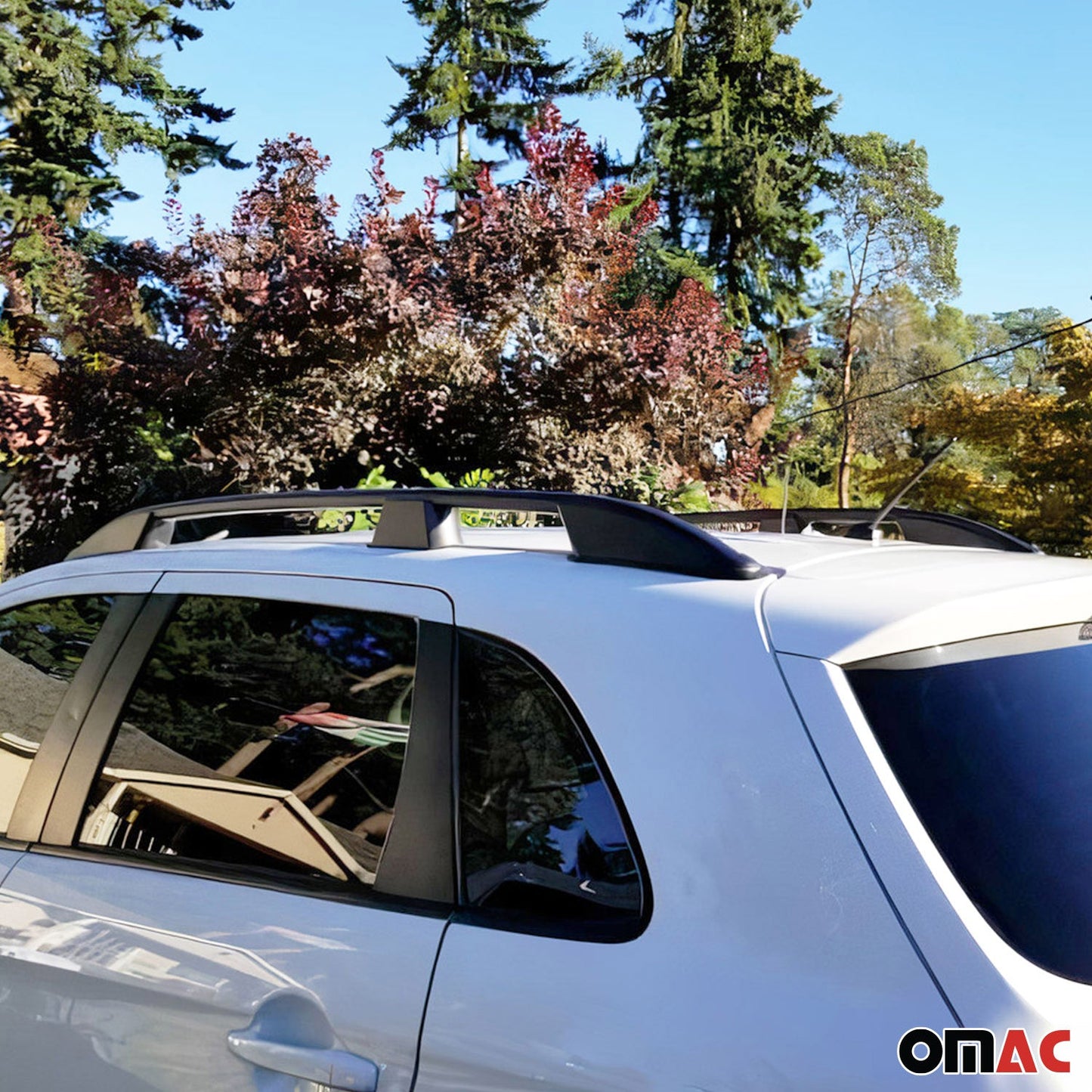 OMAC Roof Racks Side Rails for Chevrolet City Express 2015-2018 Aluminium Black 2Pcs 5035930B