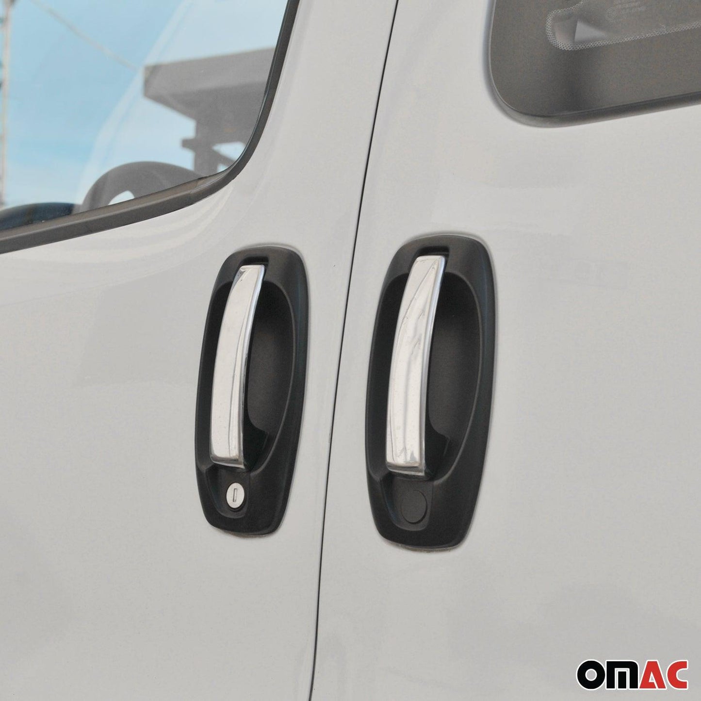 OMAC Car Door Handle Cover Trim for RAM ProMaster City 2015-2022 Steel 4 Pcs '2521041