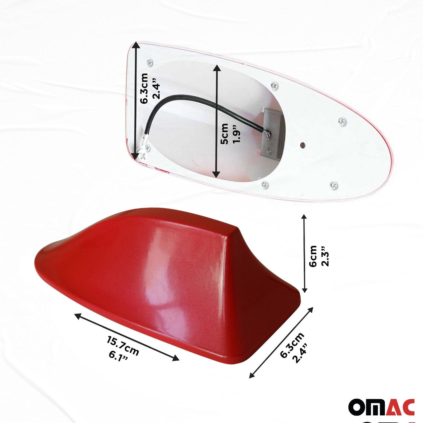 OMAC Car Shark Fin Antenna Roof Radio AM/FM Signal for Mazda Red U021286