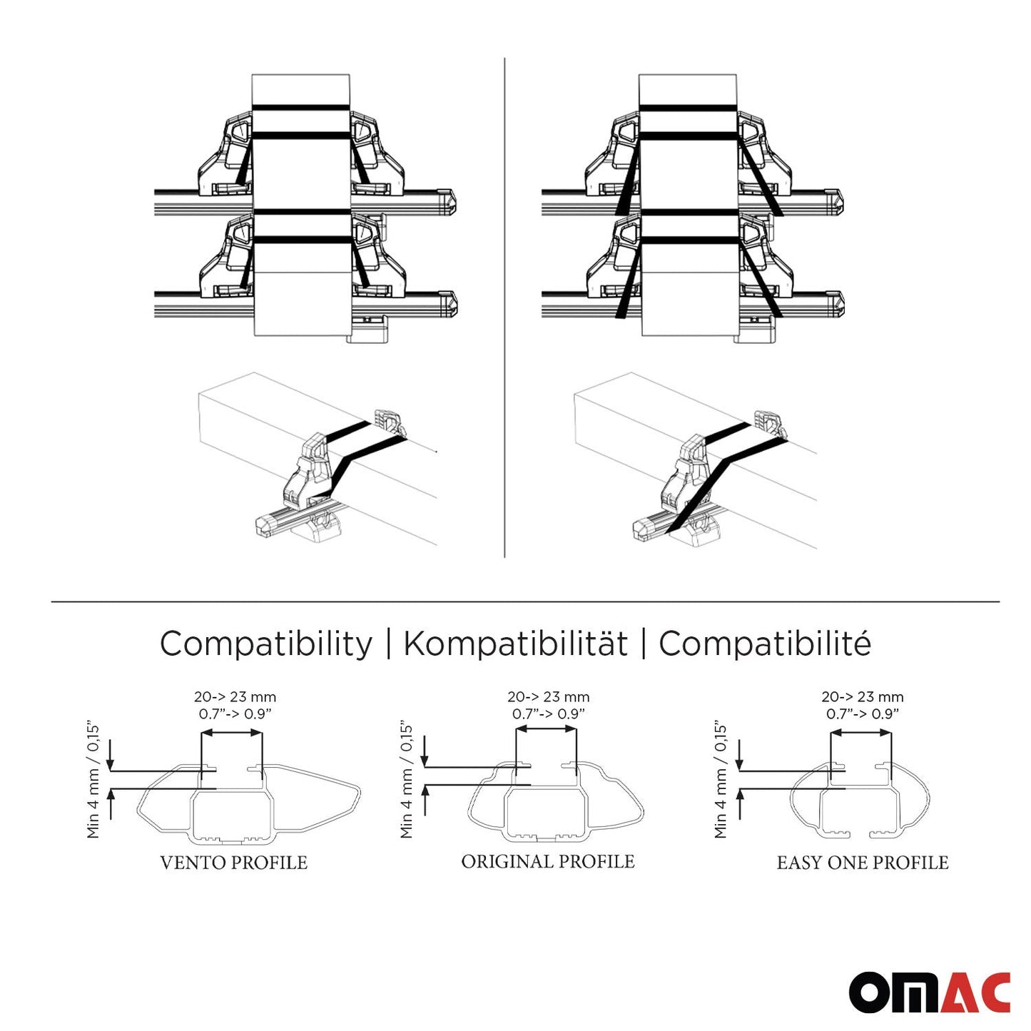 Load Stopper Easy Lock For Roof Rack Cross Bar Adjustable Load Stops Hook 4Pcs