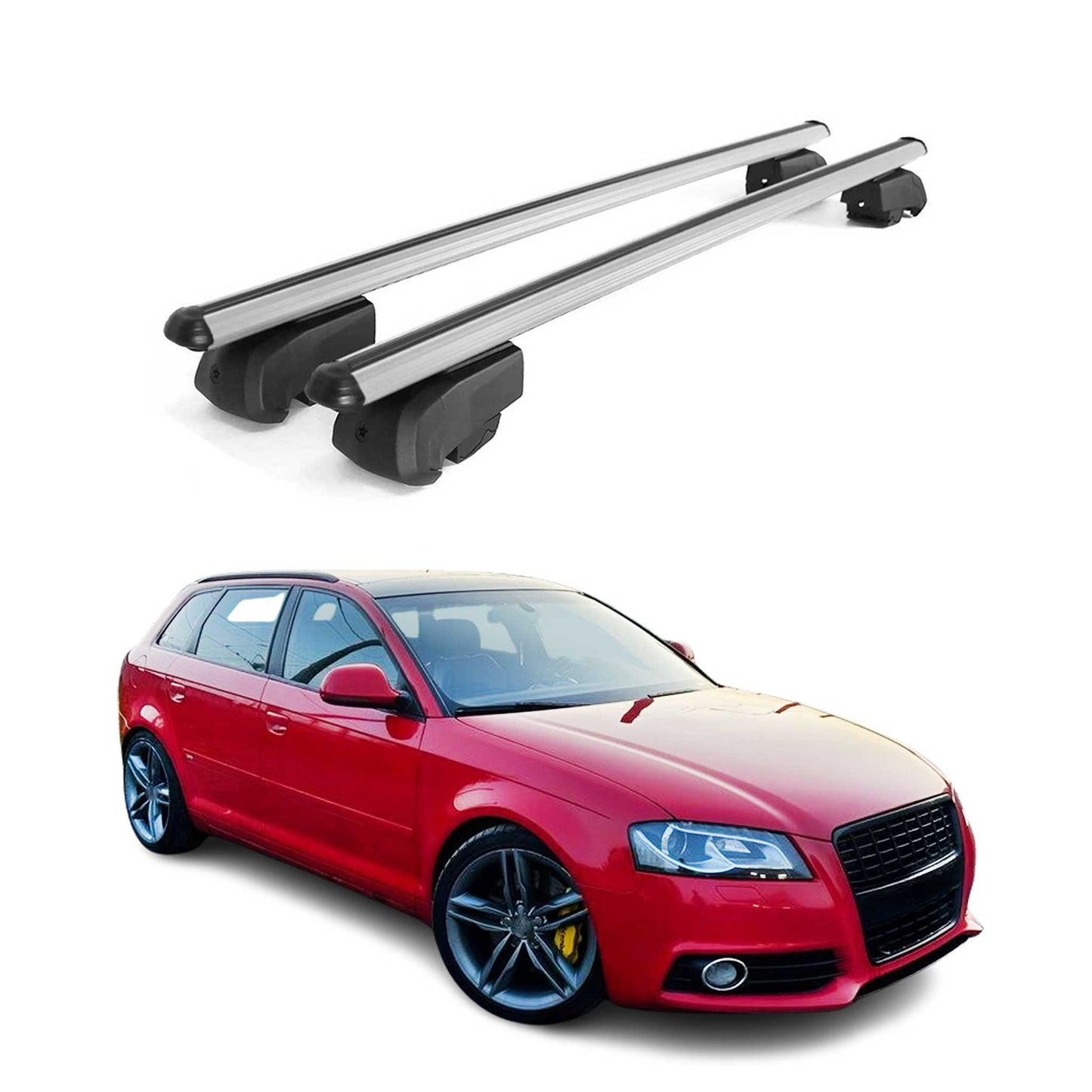 2006-2013 Audi A3 Hatchback Roof Rack Cross Bars Silver