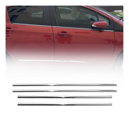 2013-2020 Toyota Yaris Window Molding Trim Streamer Stainless Steel Silver 4 Pcs