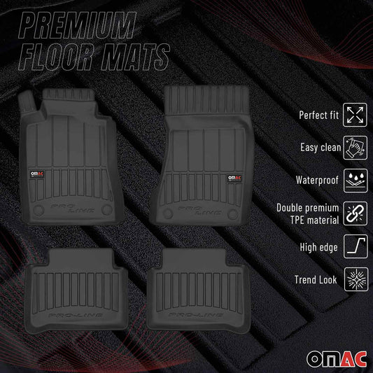 2004-2009 Mercedes E Class W211 S211 Premium Floor Mats Liners Full Set All Weather Heavy Duty Black