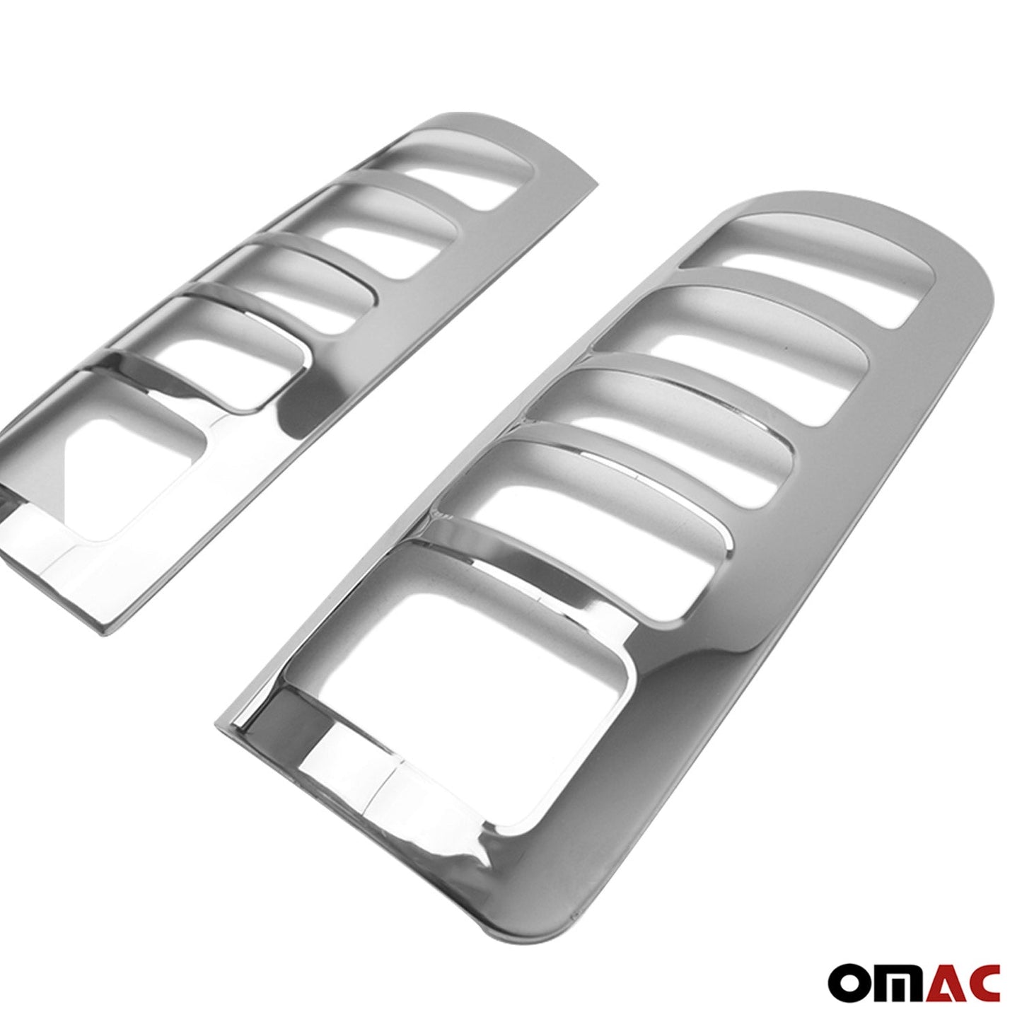 OMAC Trunk Tail Light Trim Frame for Ford Transit Connect 2010-2013 Steel Silver 2Pcs 2620101