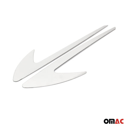 OMAC Molding Trim Decorative Side Door for Mazda Stainless Steel Silver 2 Pcs U022350