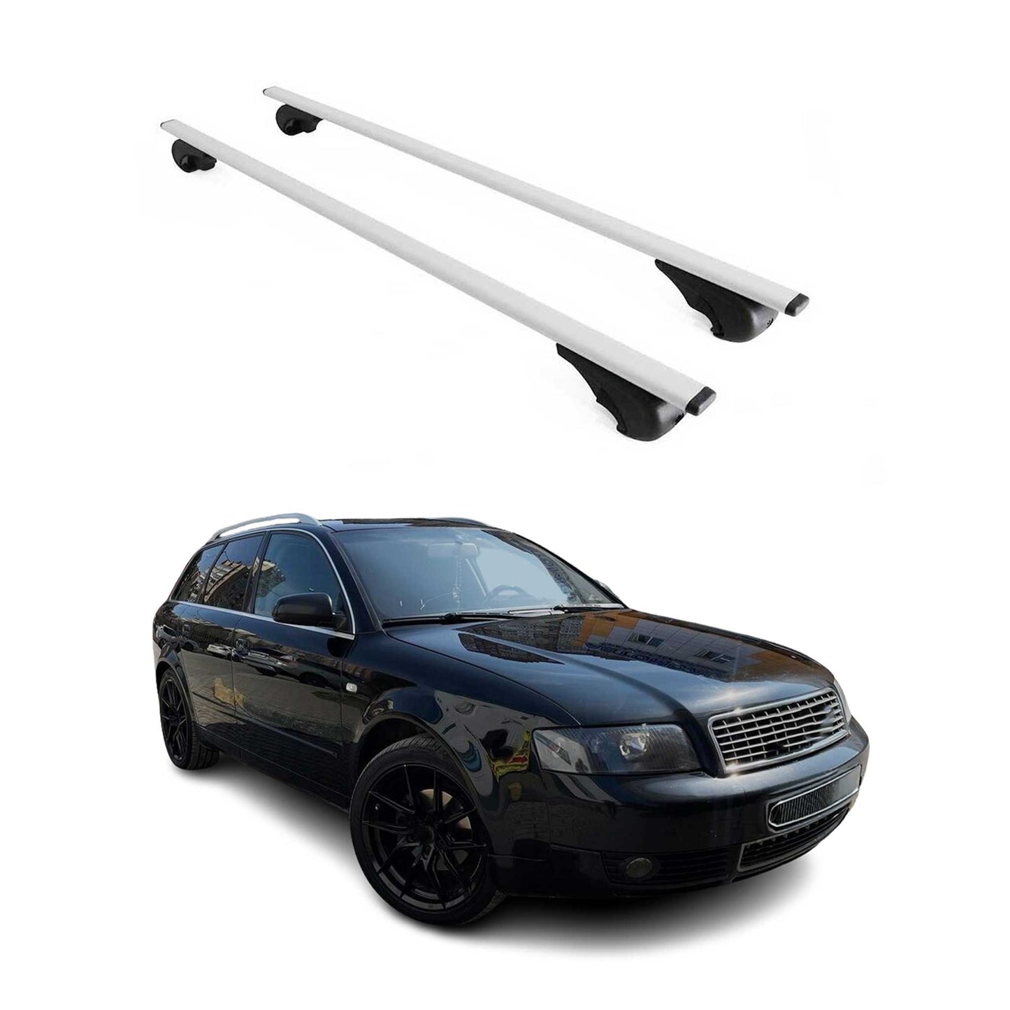 2001-2005 Audi A4 Wagon Roof Rack Cross Bars Silver