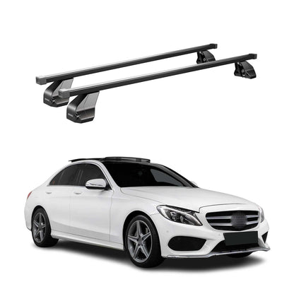 2015-2021 Mercedes C Class W205 Sedan Roof Rack Cross Bars Black