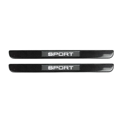 OMAC Door Sill Scuff Plate Illuminated for Audi A4 A5 Sport Carbon Fiber Black 2 Pcs U014506