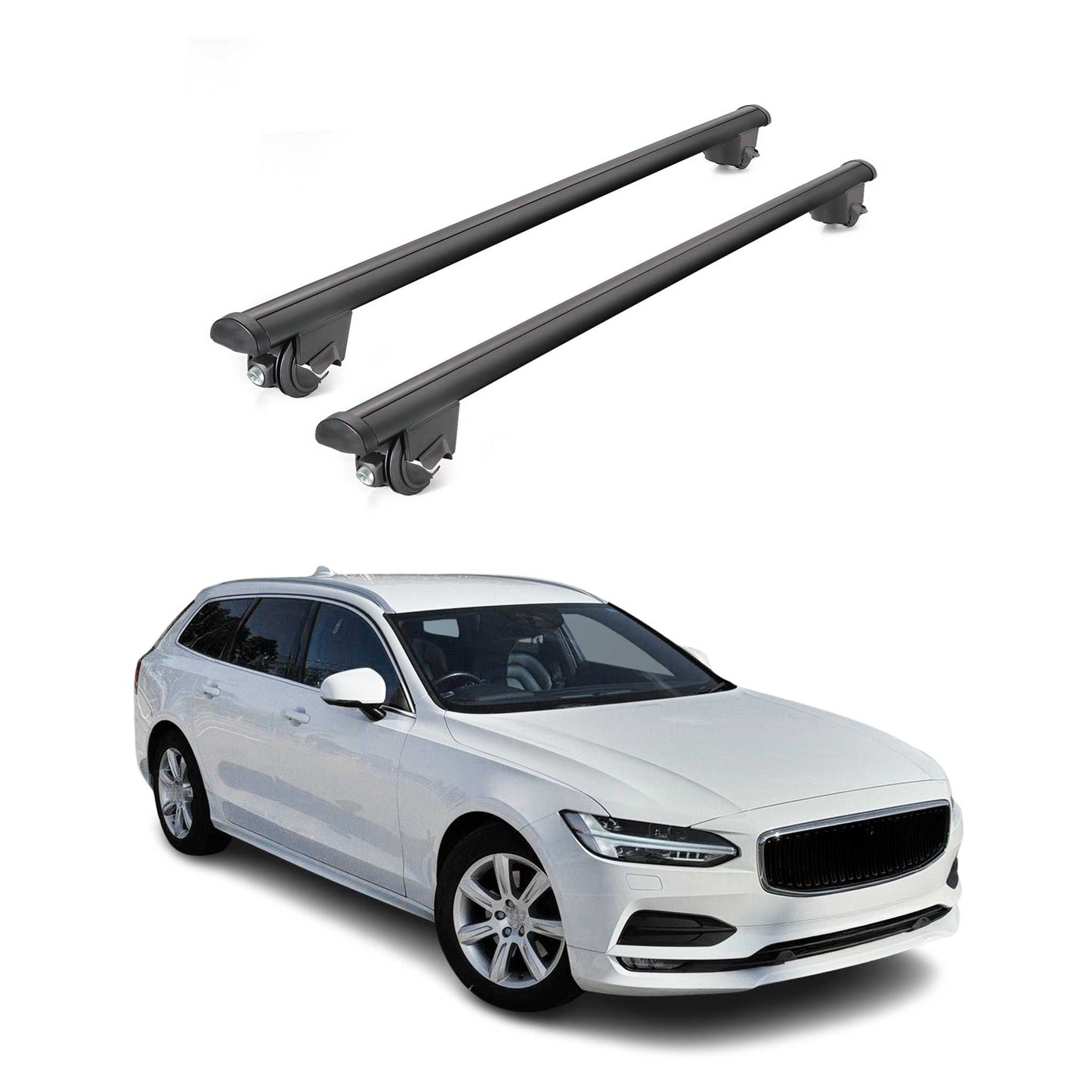 2018-2021 Volvo V90 Roof Rack Cross Bars Black