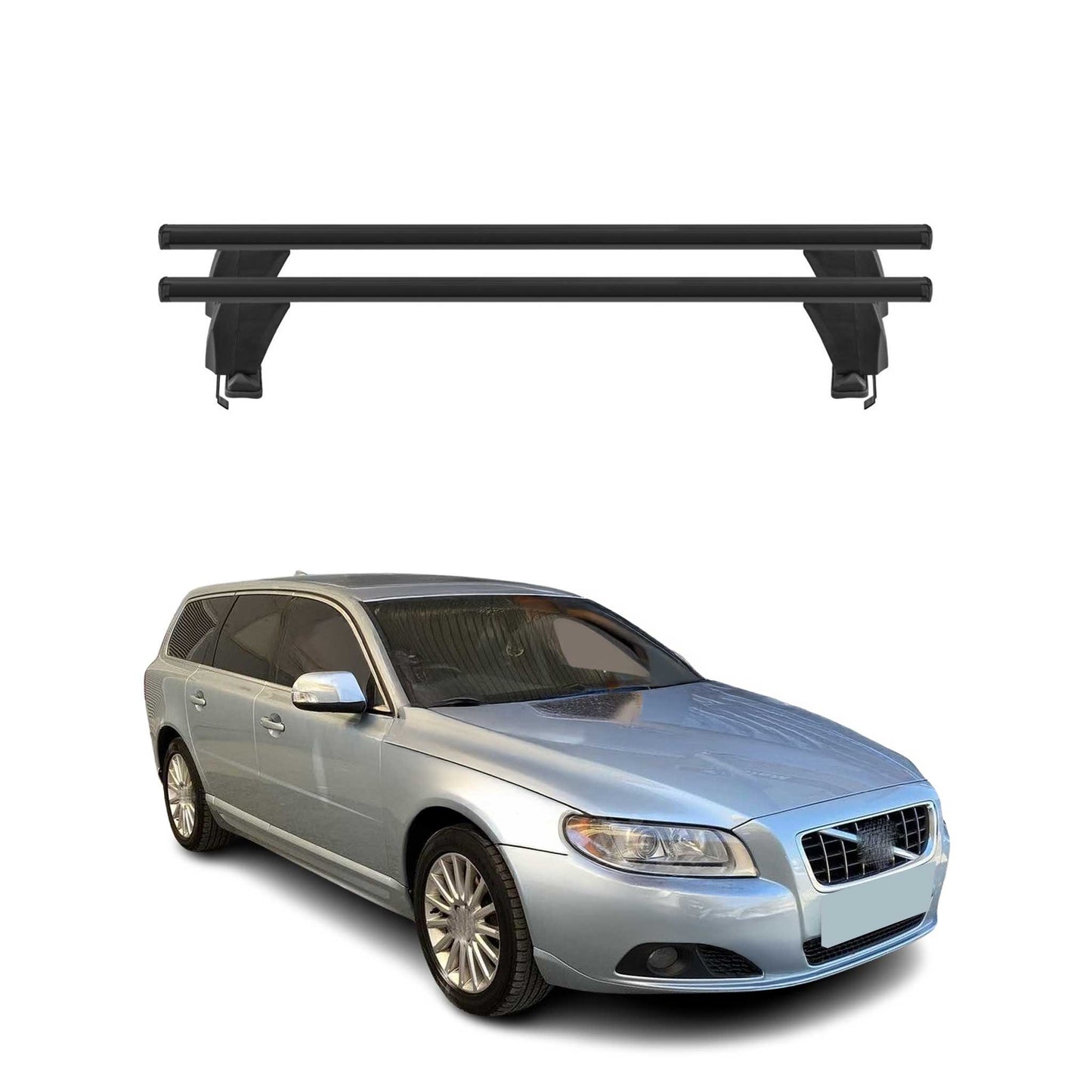 2008-2016 Volvo V70 Roof Rack Cross Bars Black