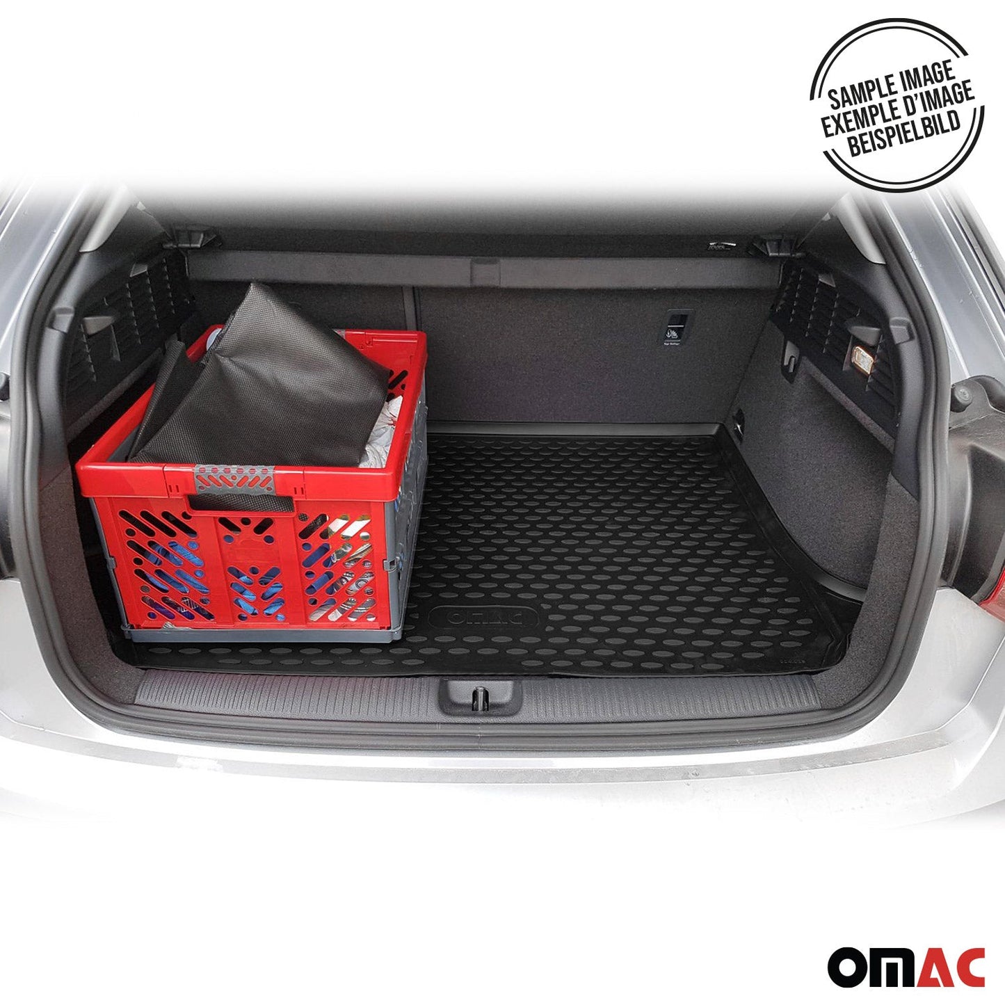 OMAC Cargo Mats Liner for Fiat 500L 2014-2020 Rear Trunk Waterproof TPE Black 2529250
